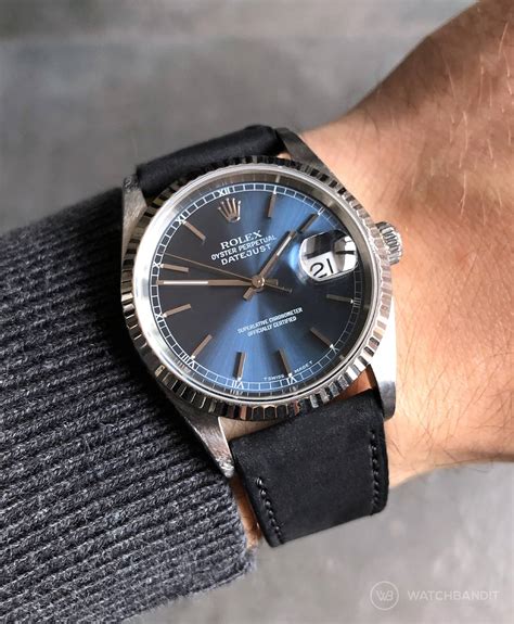 rolex datejust with leather strap